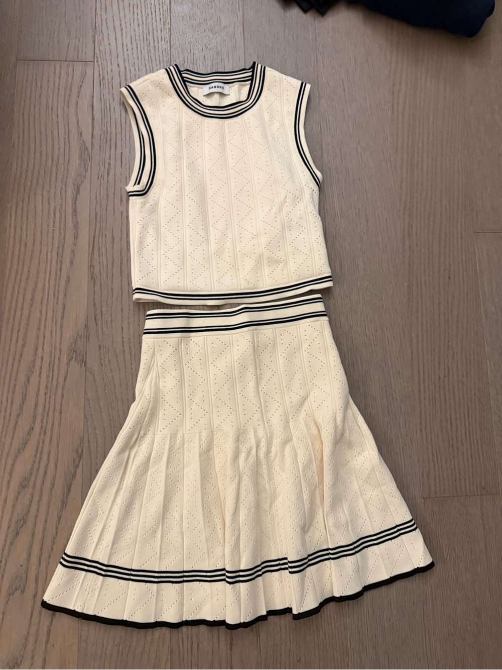 Sandro Knit crop top and skirt sets - Picture 2 of 4